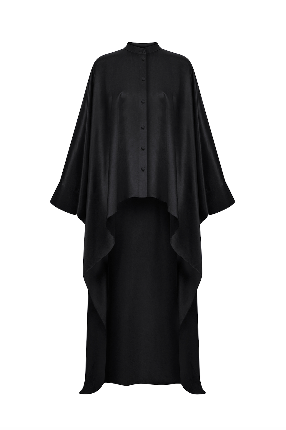 Silk blouse with floor-length train