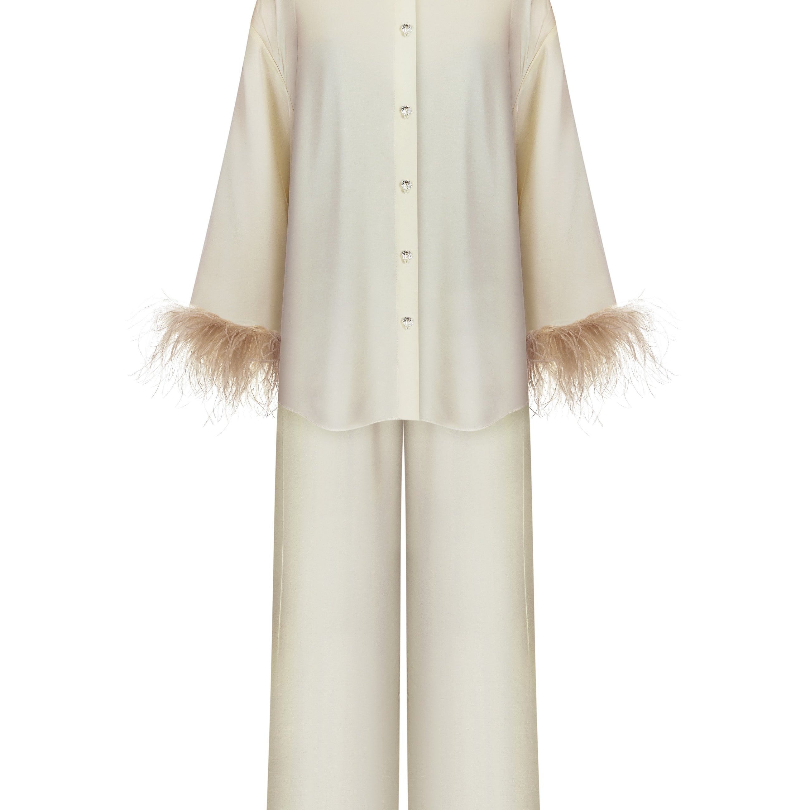 Костюм з гладкої віскози в бежевому