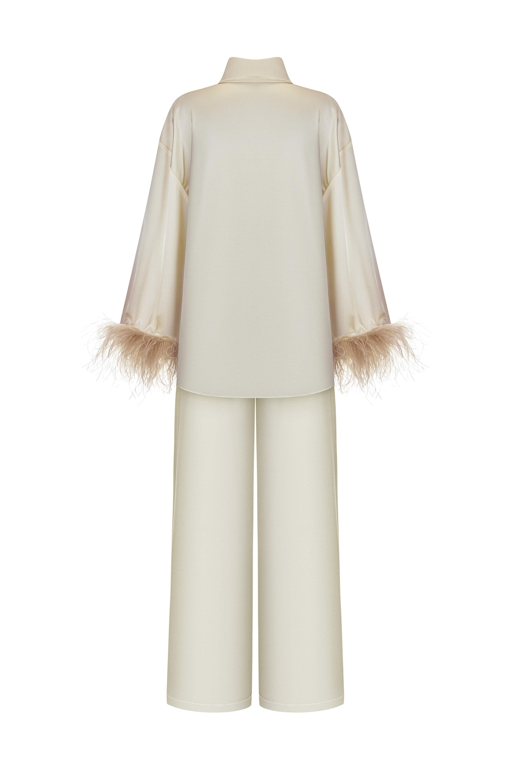 Костюм з гладкої віскози в бежевому