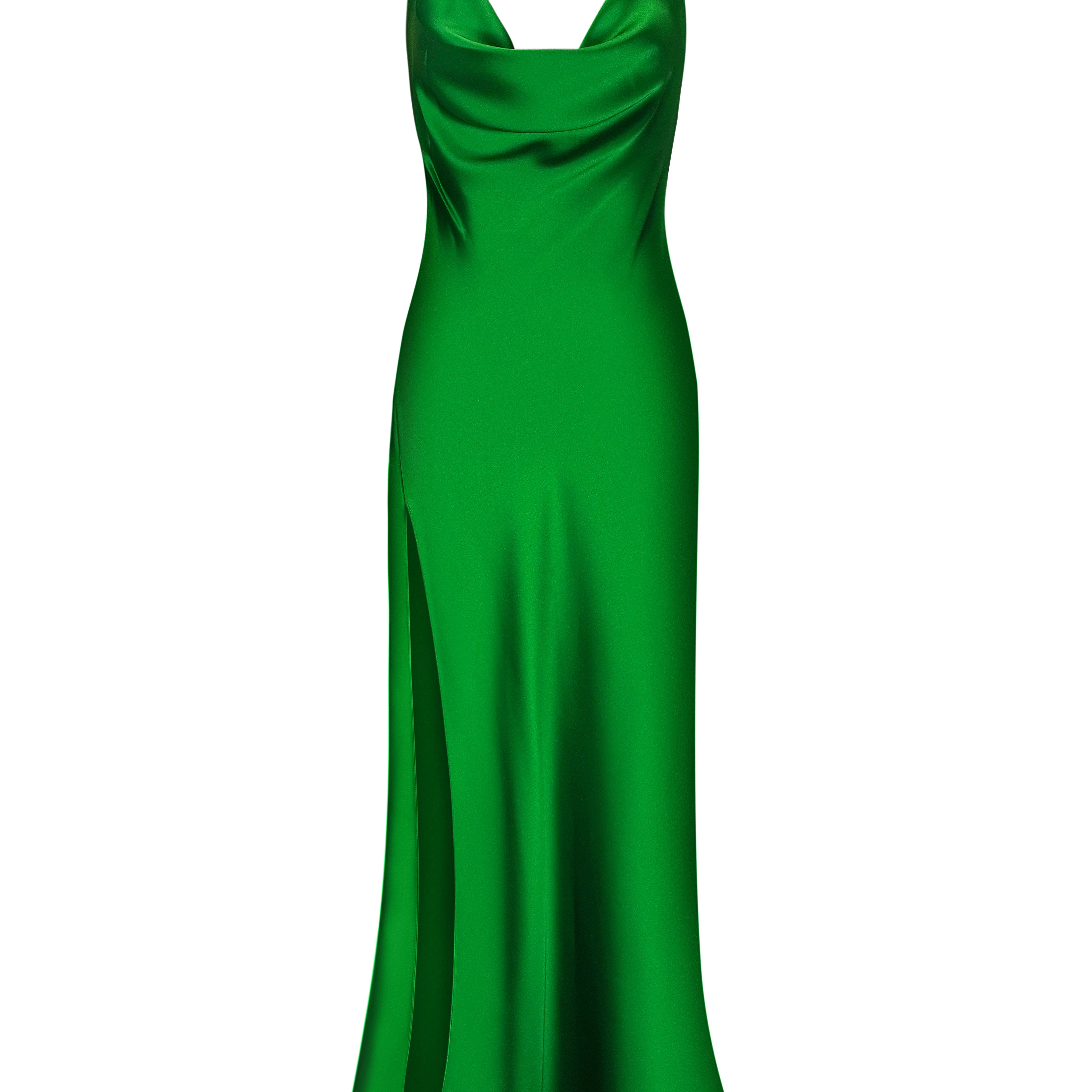 Сукня сліп з гладкої віскози в зеленому
