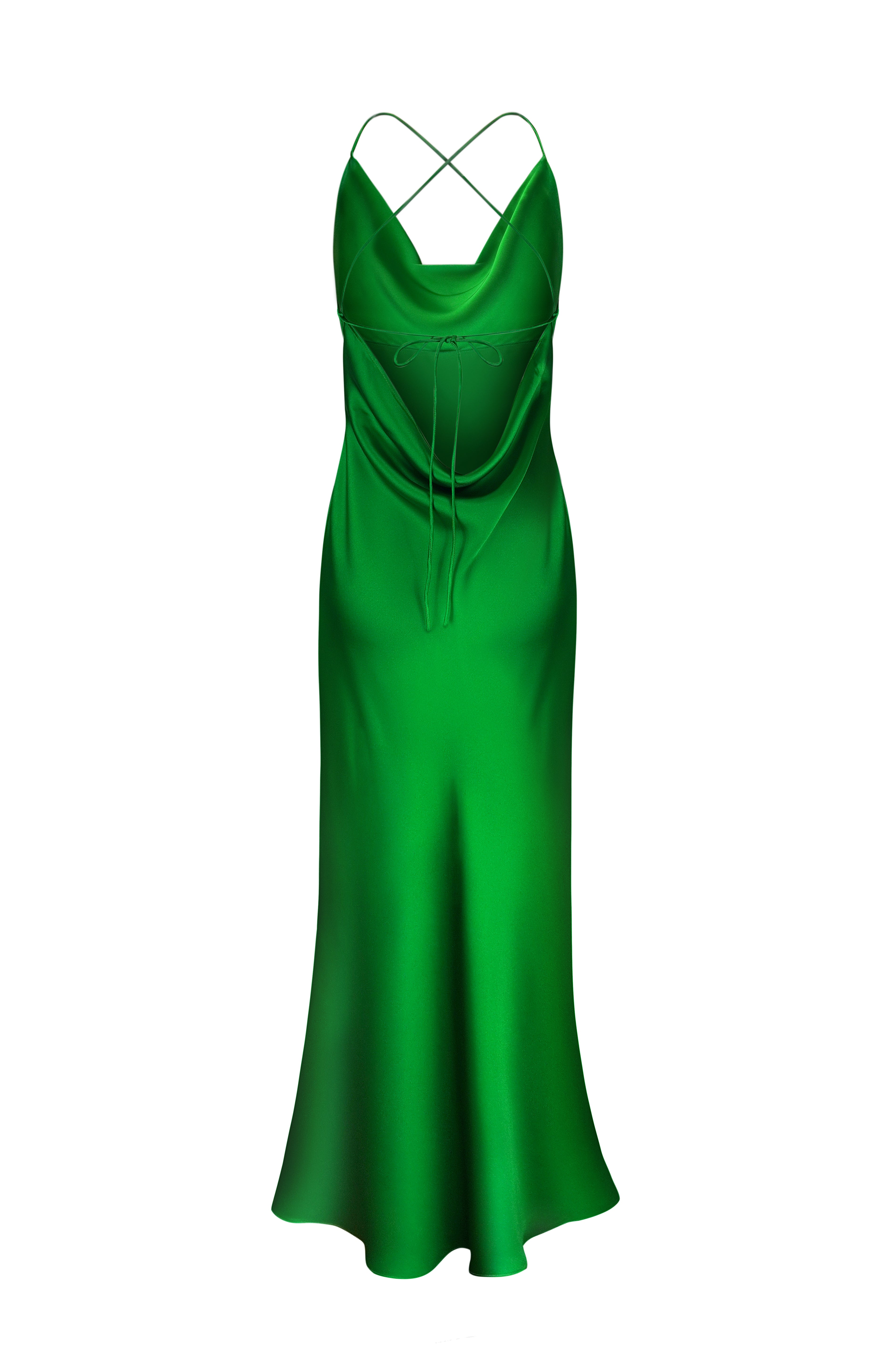 Сукня сліп з гладкої віскози в зеленому