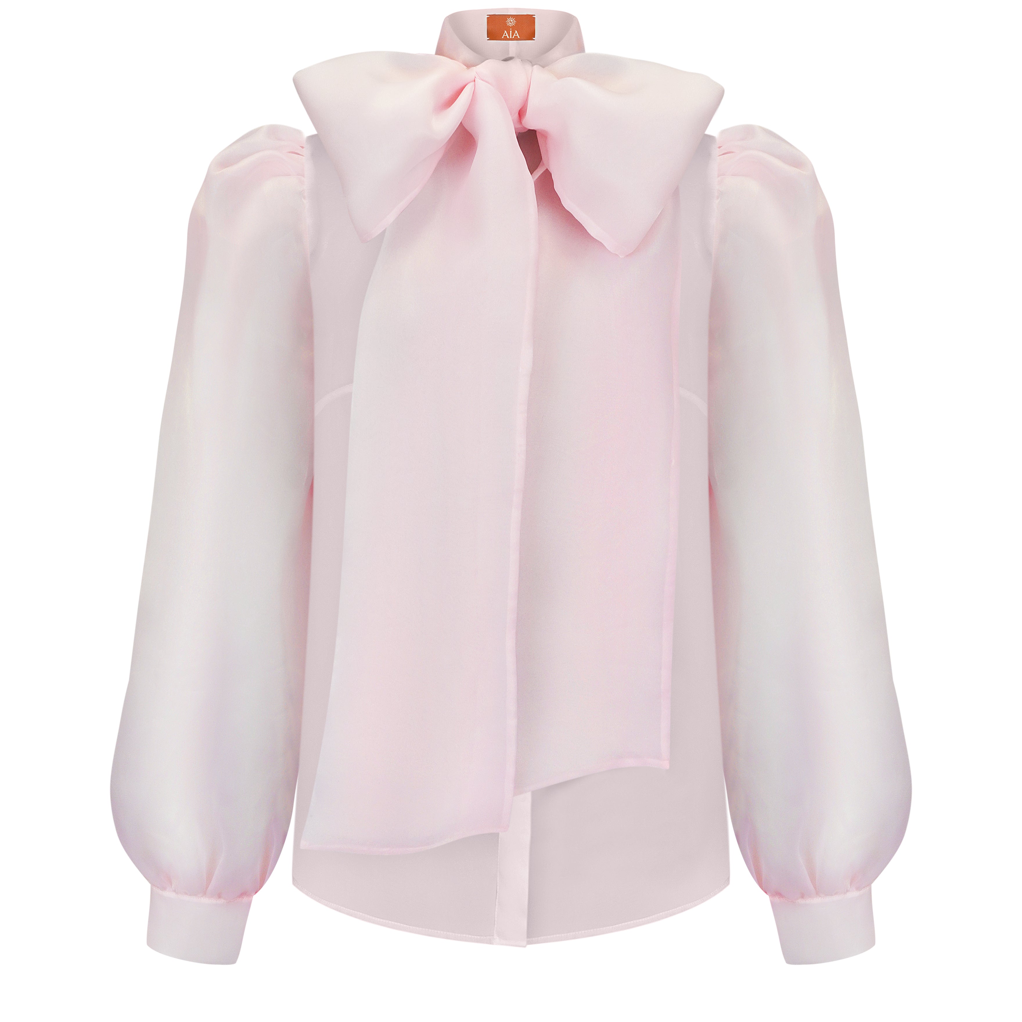 Блуза з органзи з кристалами Swarowski в рожевому