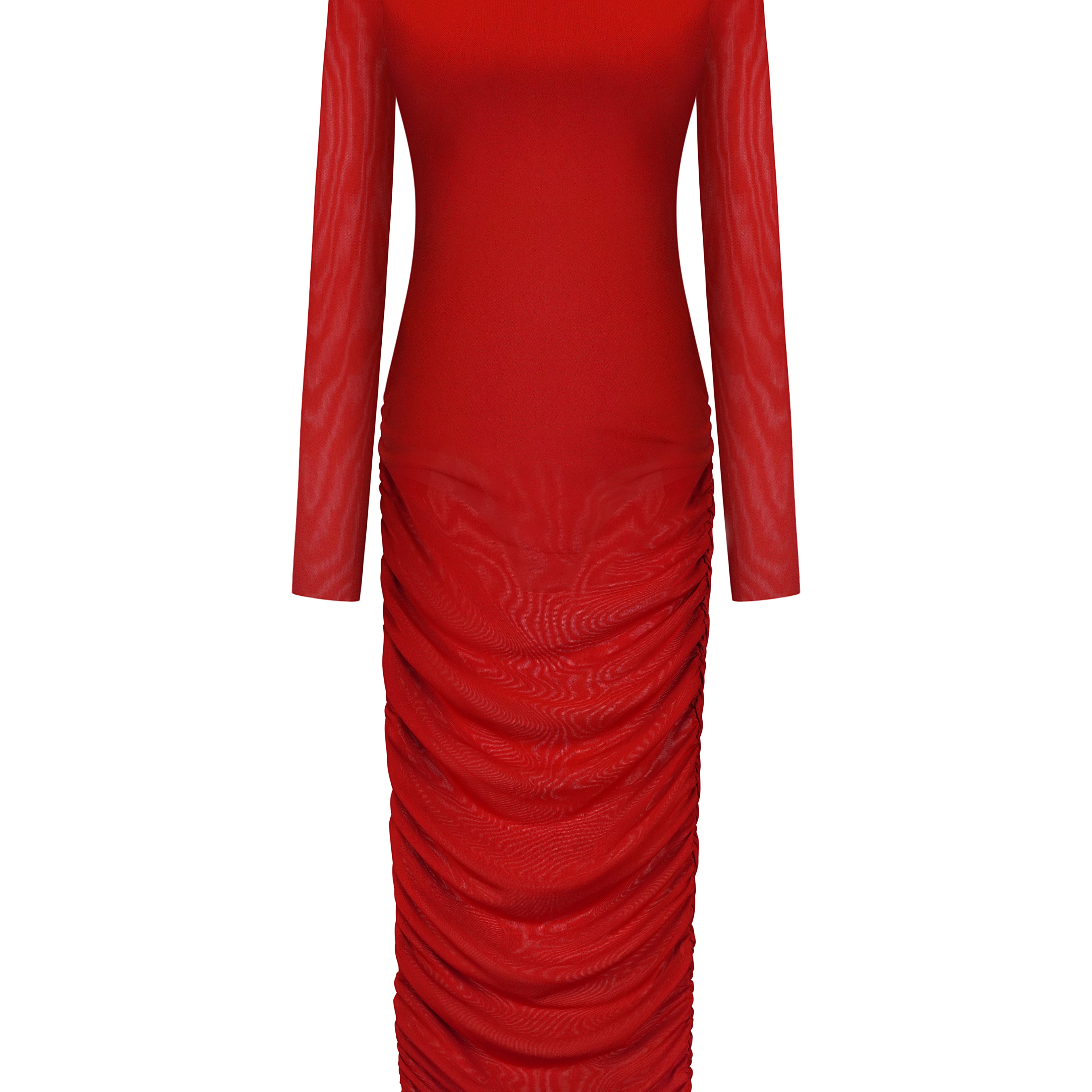 Сукня міді з драпіруванням в червоному