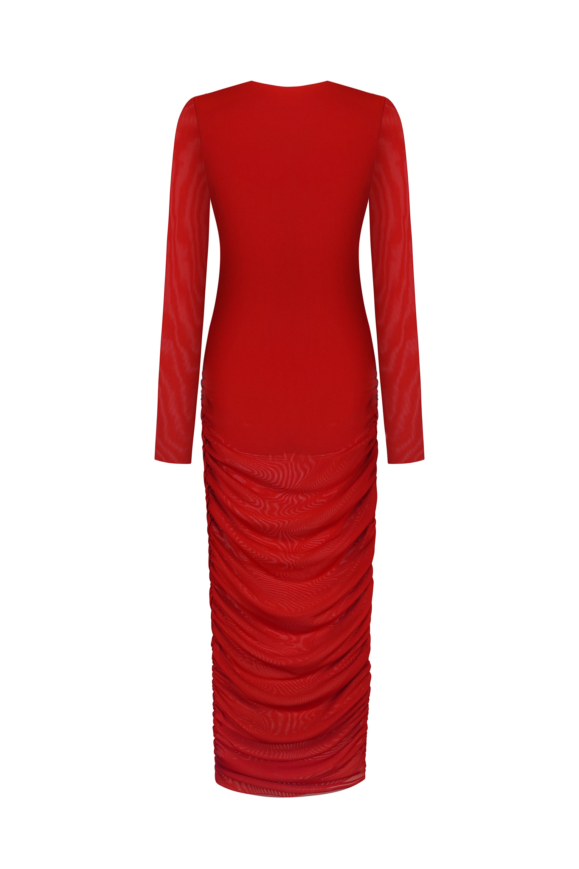 Сукня міді з драпіруванням в червоному