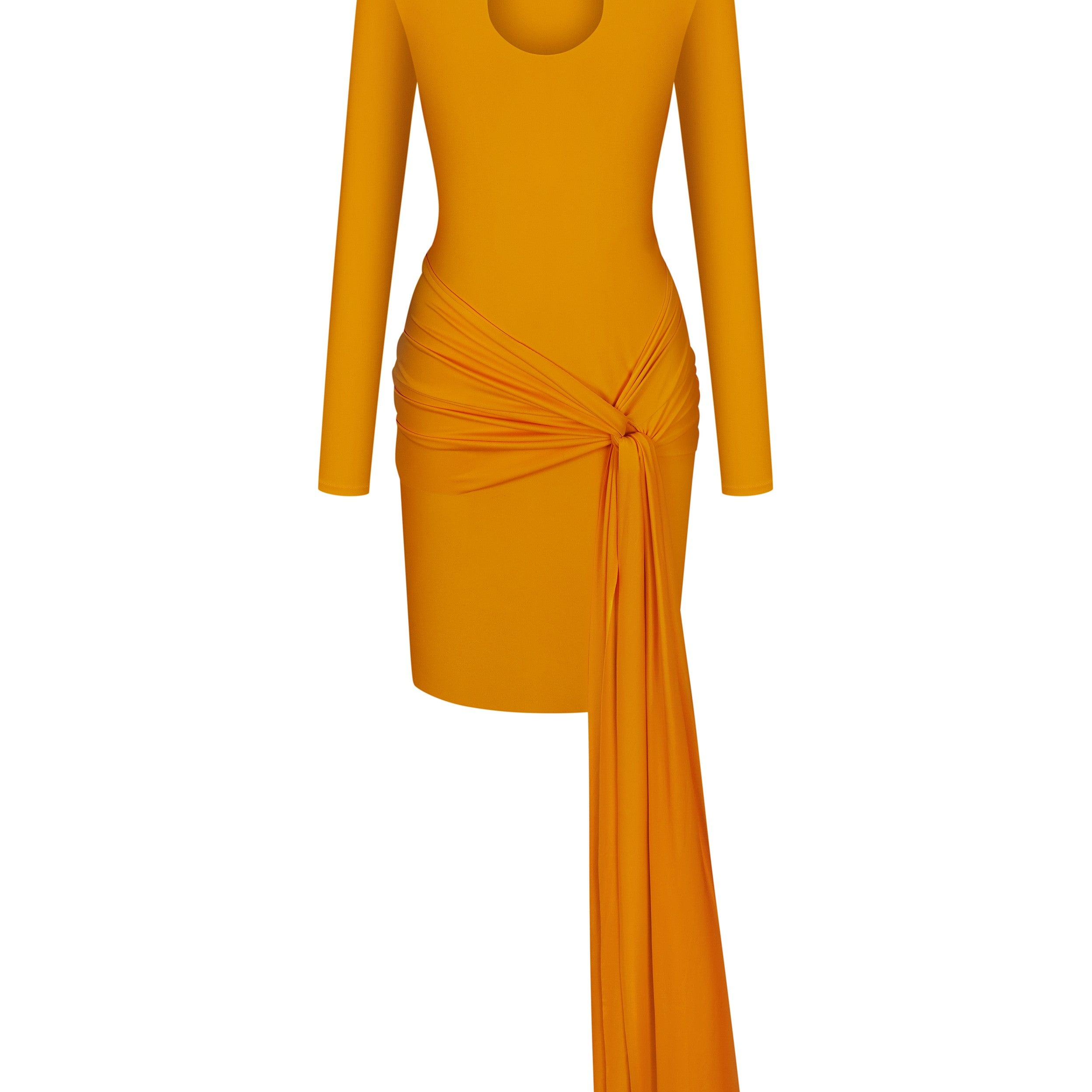 Сукня міні з драпіруванням в помаранчевому