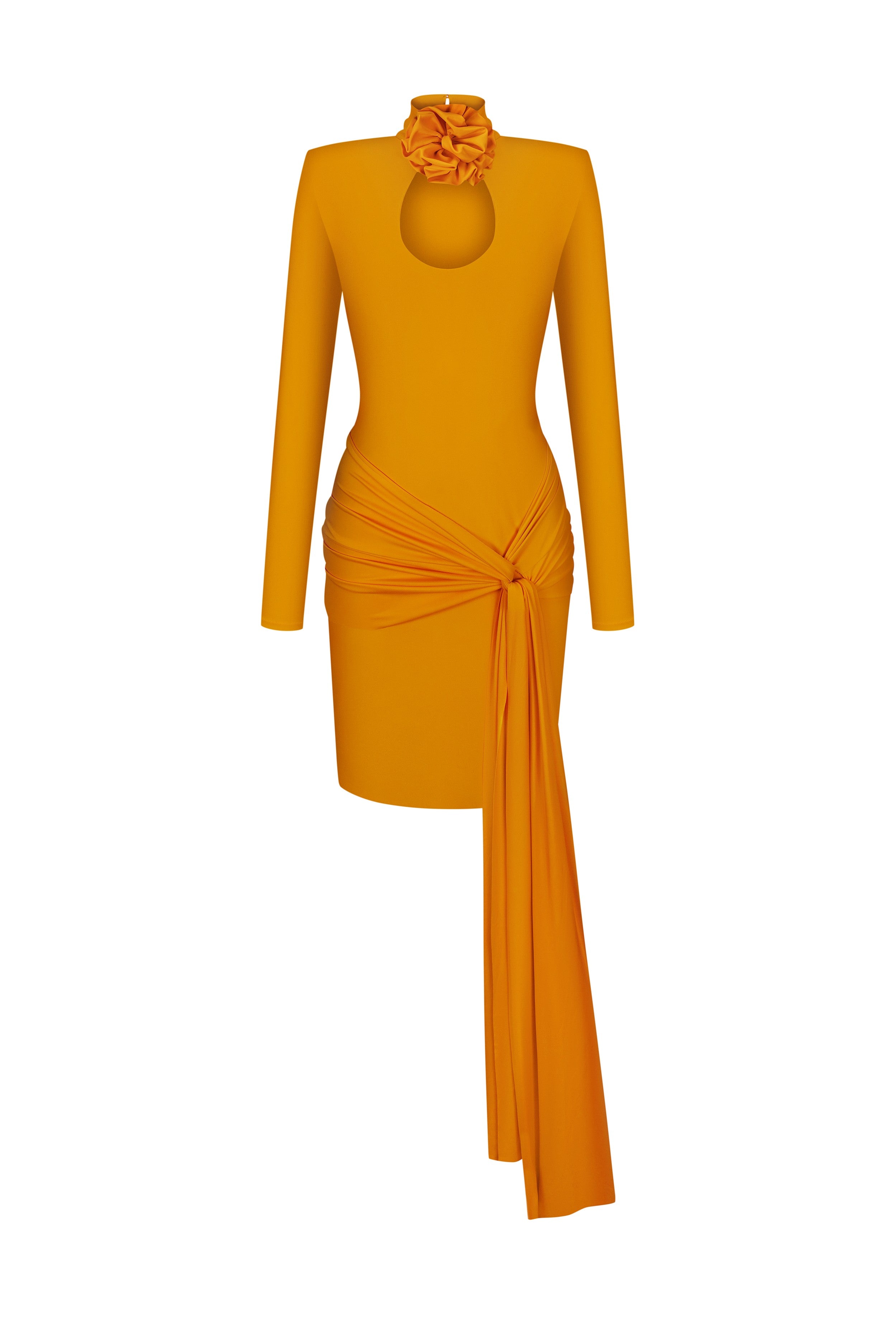 Сукня міні з драпіруванням в помаранчевому