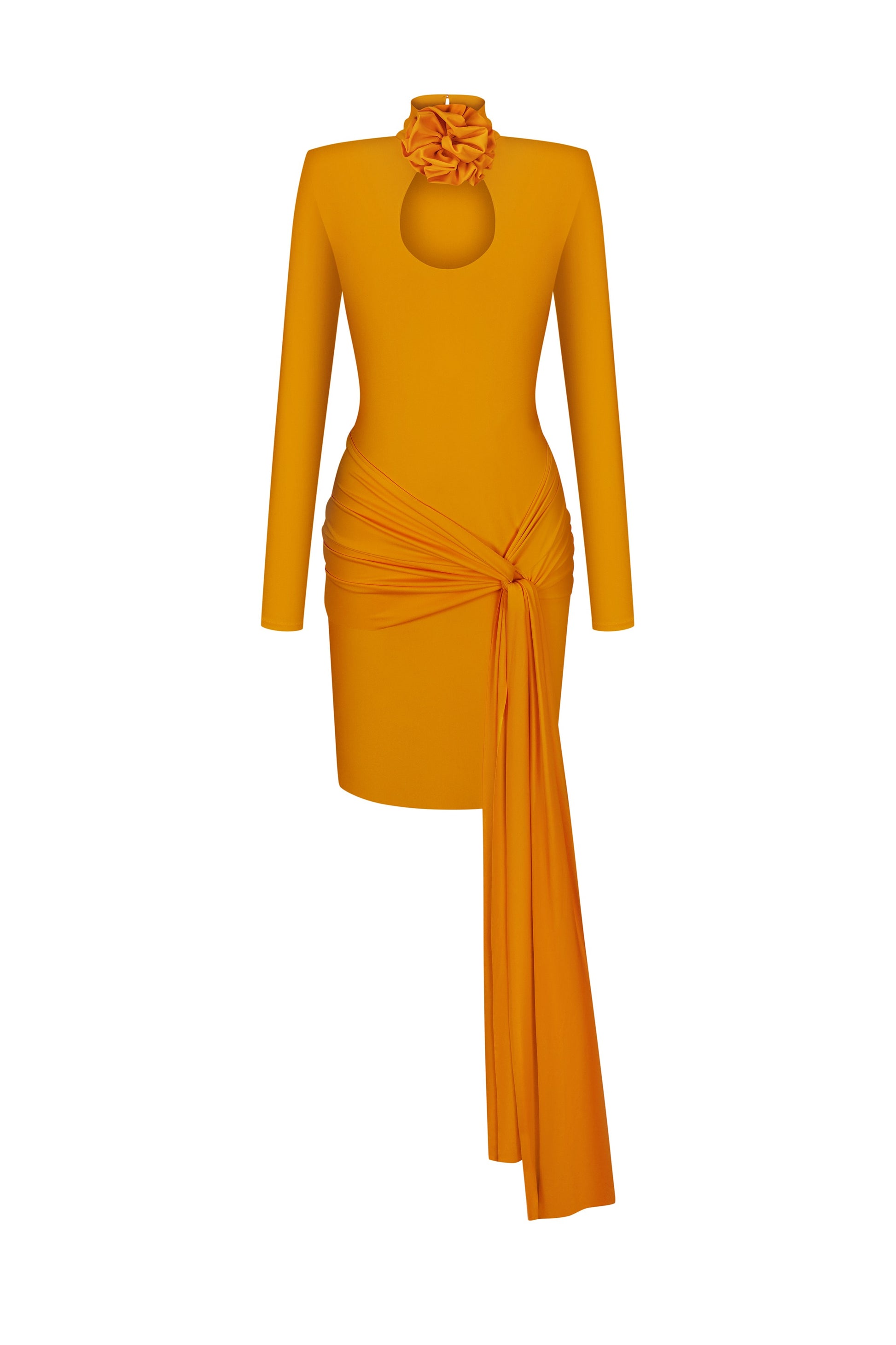 Сукня міні з драпіруванням в помаранчевому