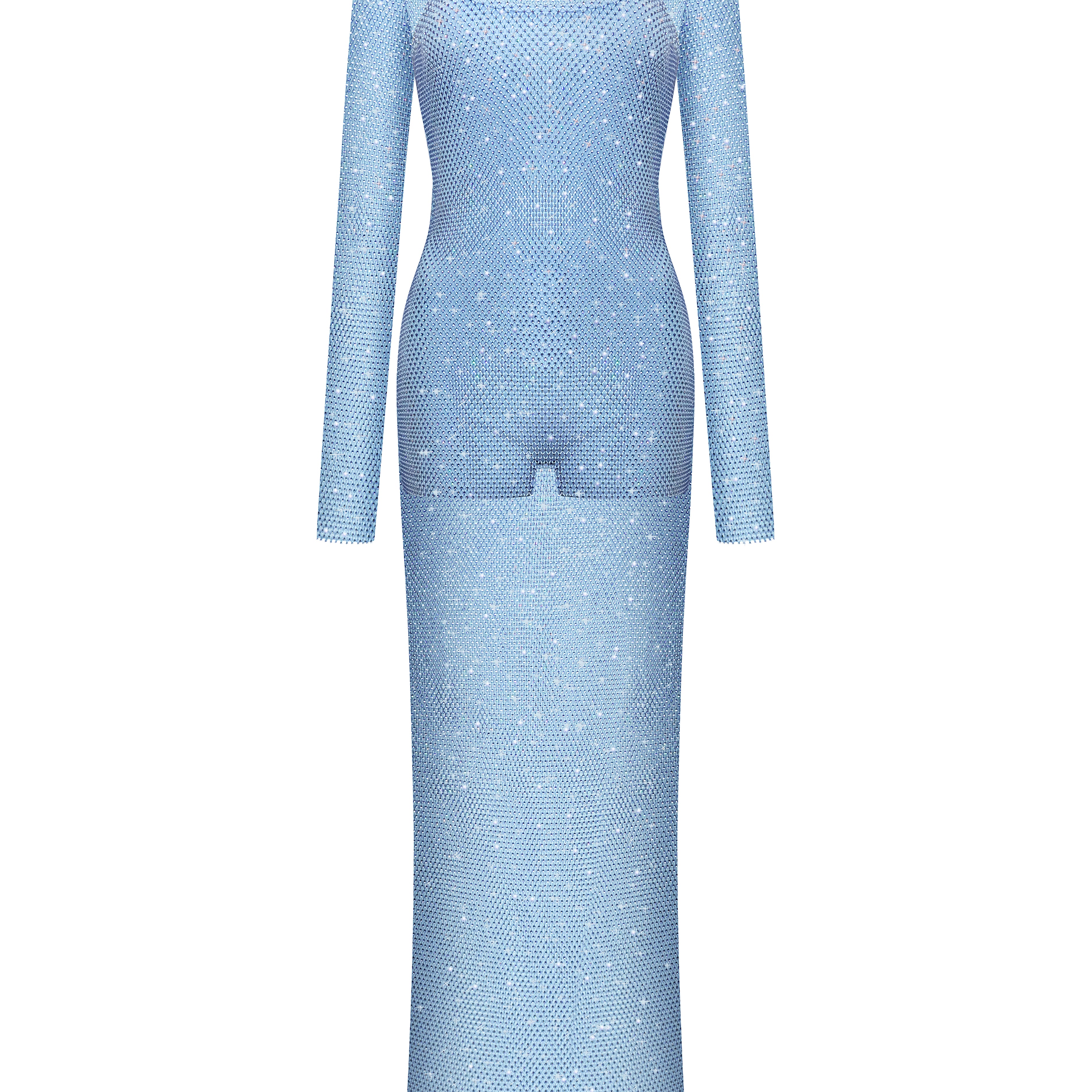 Сукня міді з камінням Swarowski в блакитному