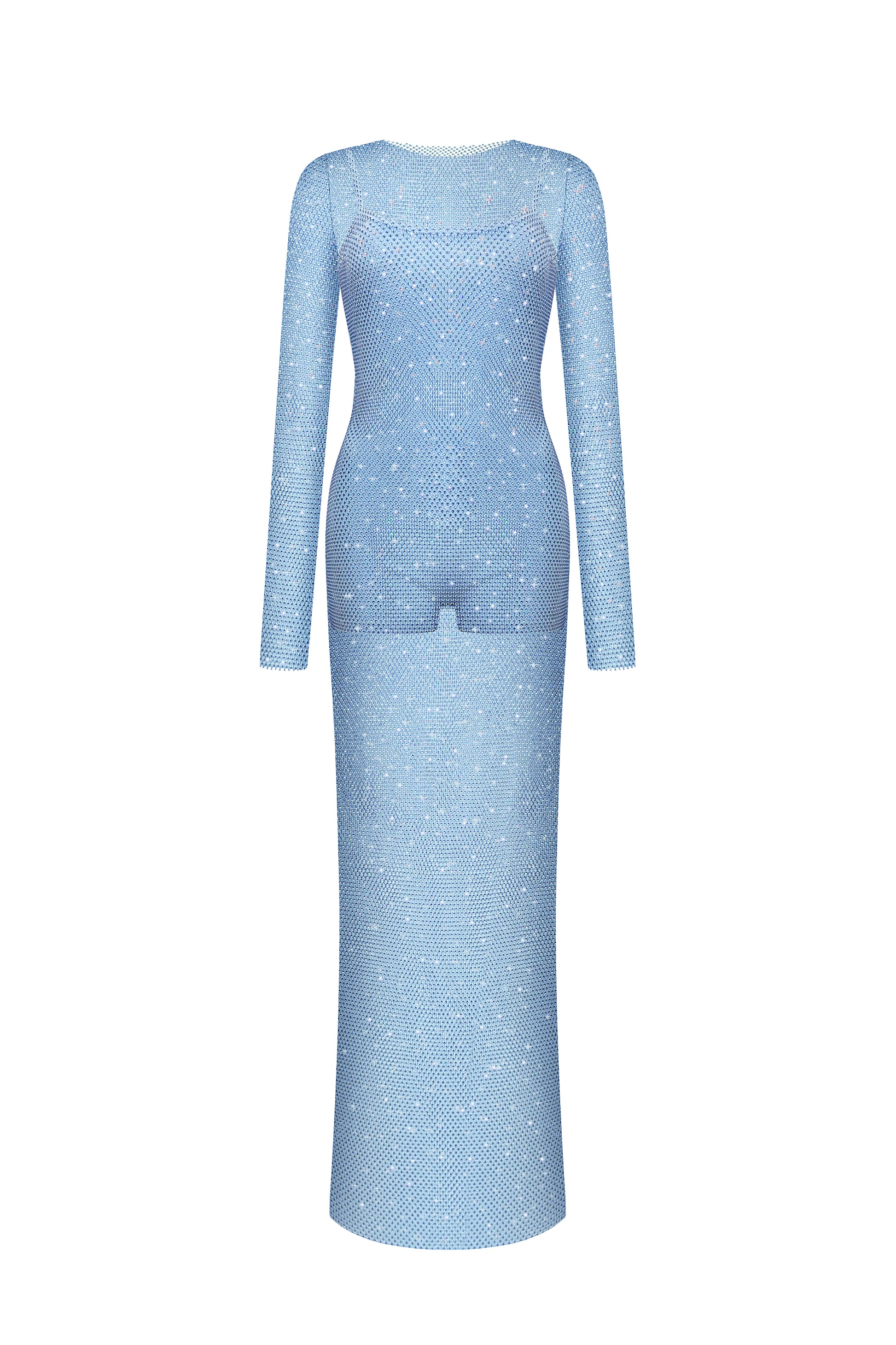 Сукня міді з камінням Swarowski в блакитному