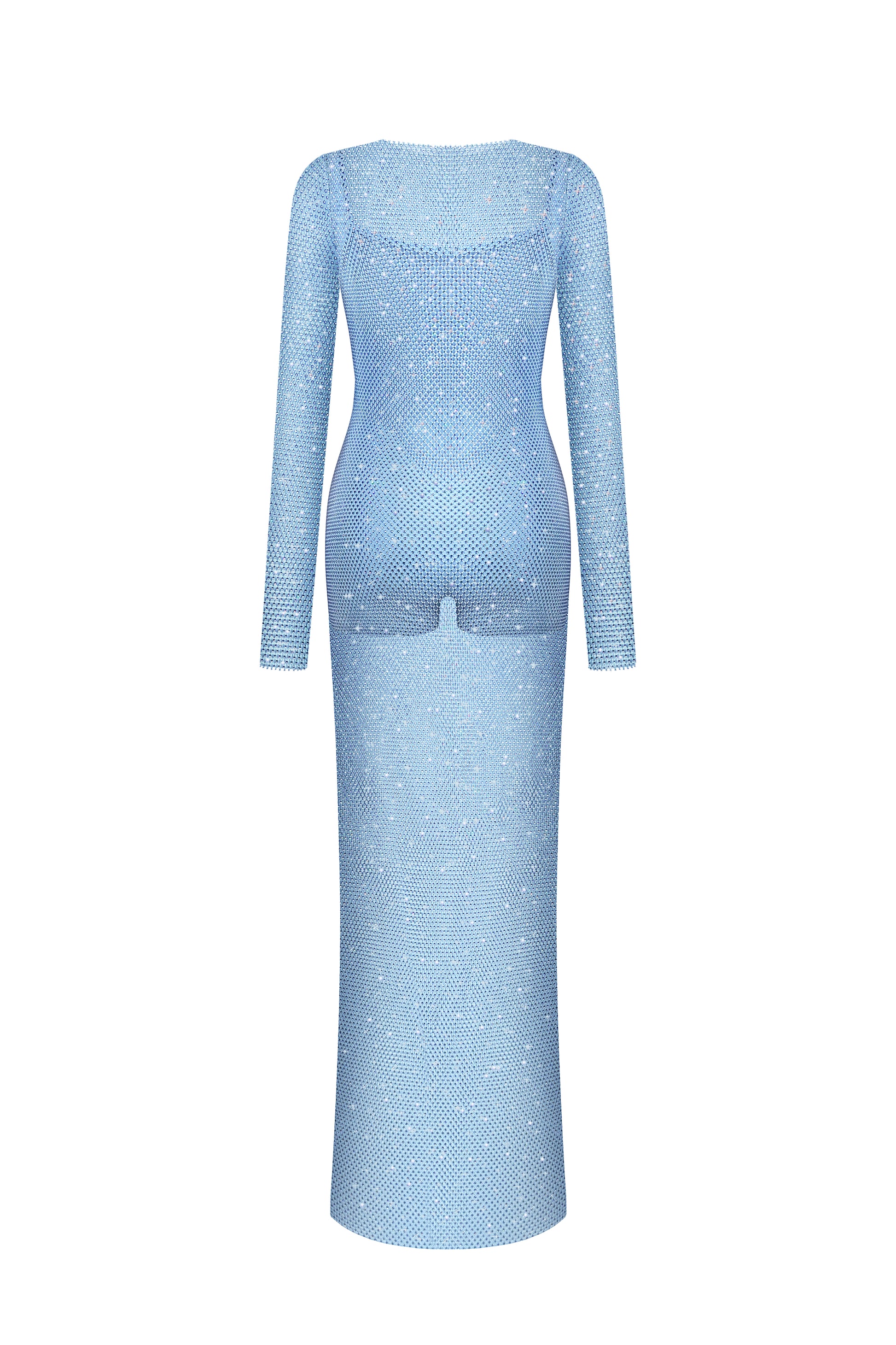 Сукня міді з камінням Swarowski в блакитному