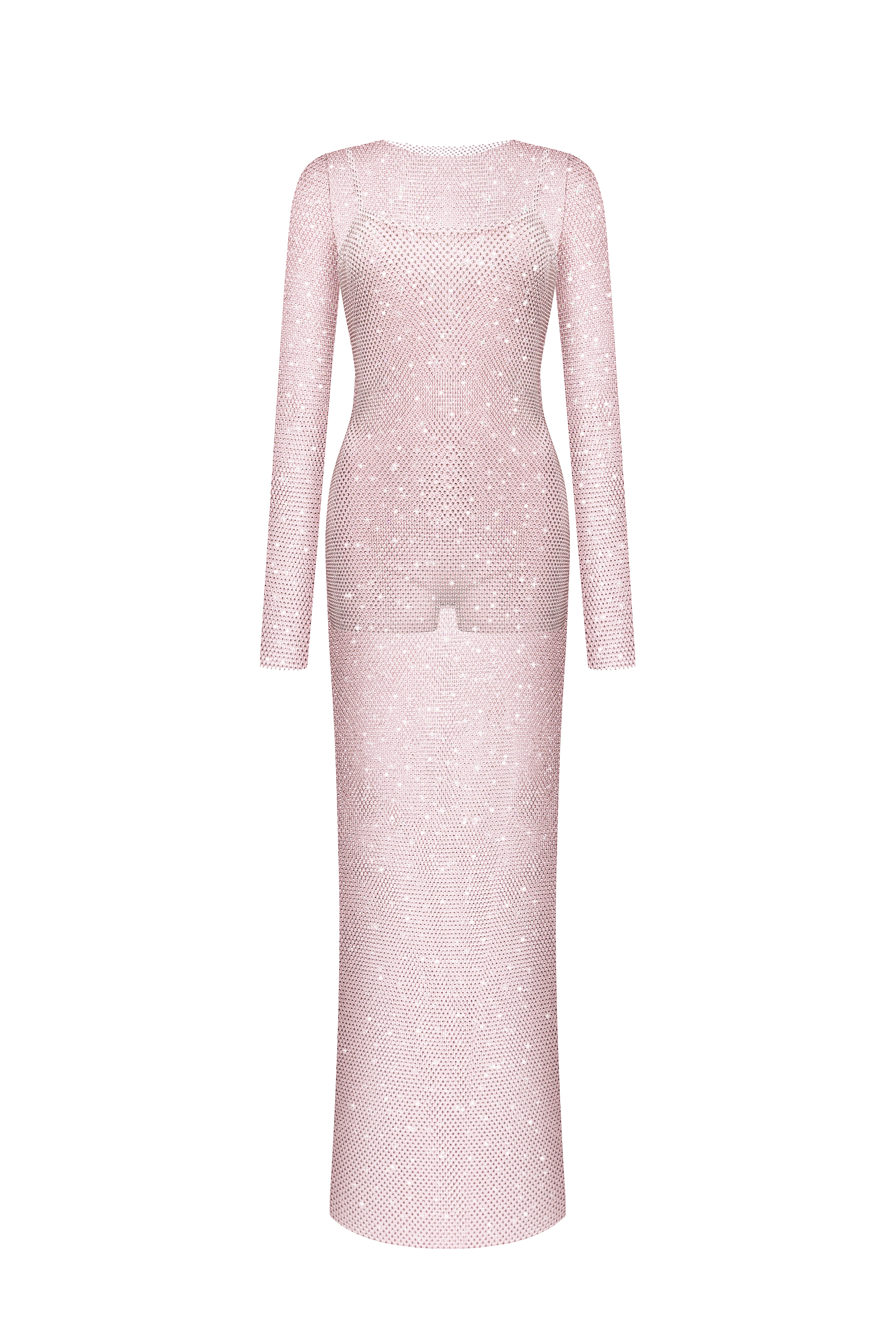 Сукня міді з камінням Swarowski в рожевому
