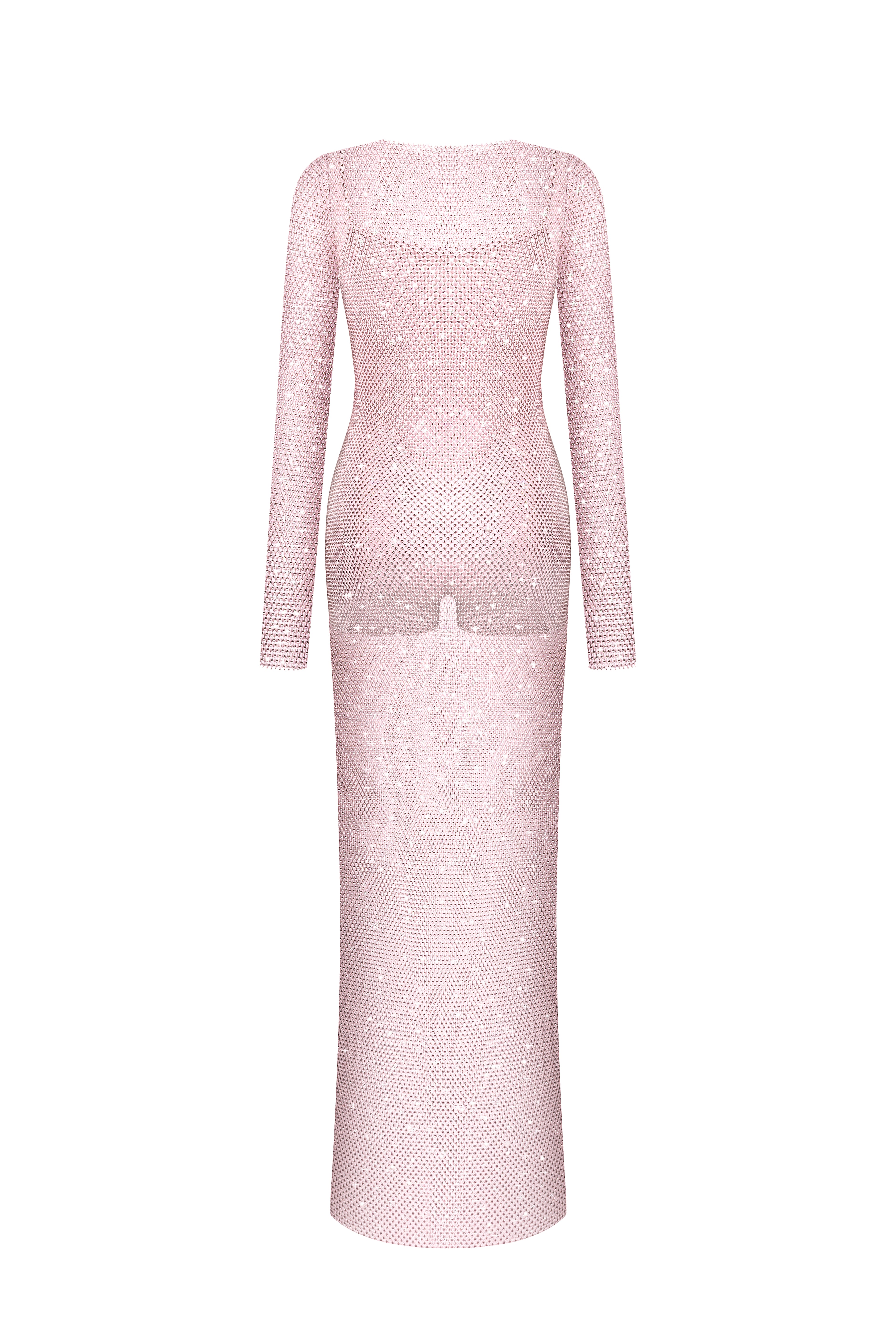 Сукня міді з камінням Swarowski в рожевому
