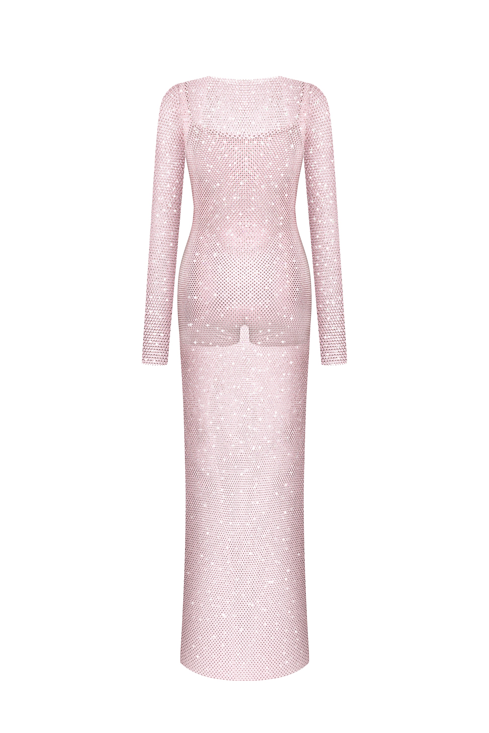 Сукня міді з камінням Swarowski в рожевому